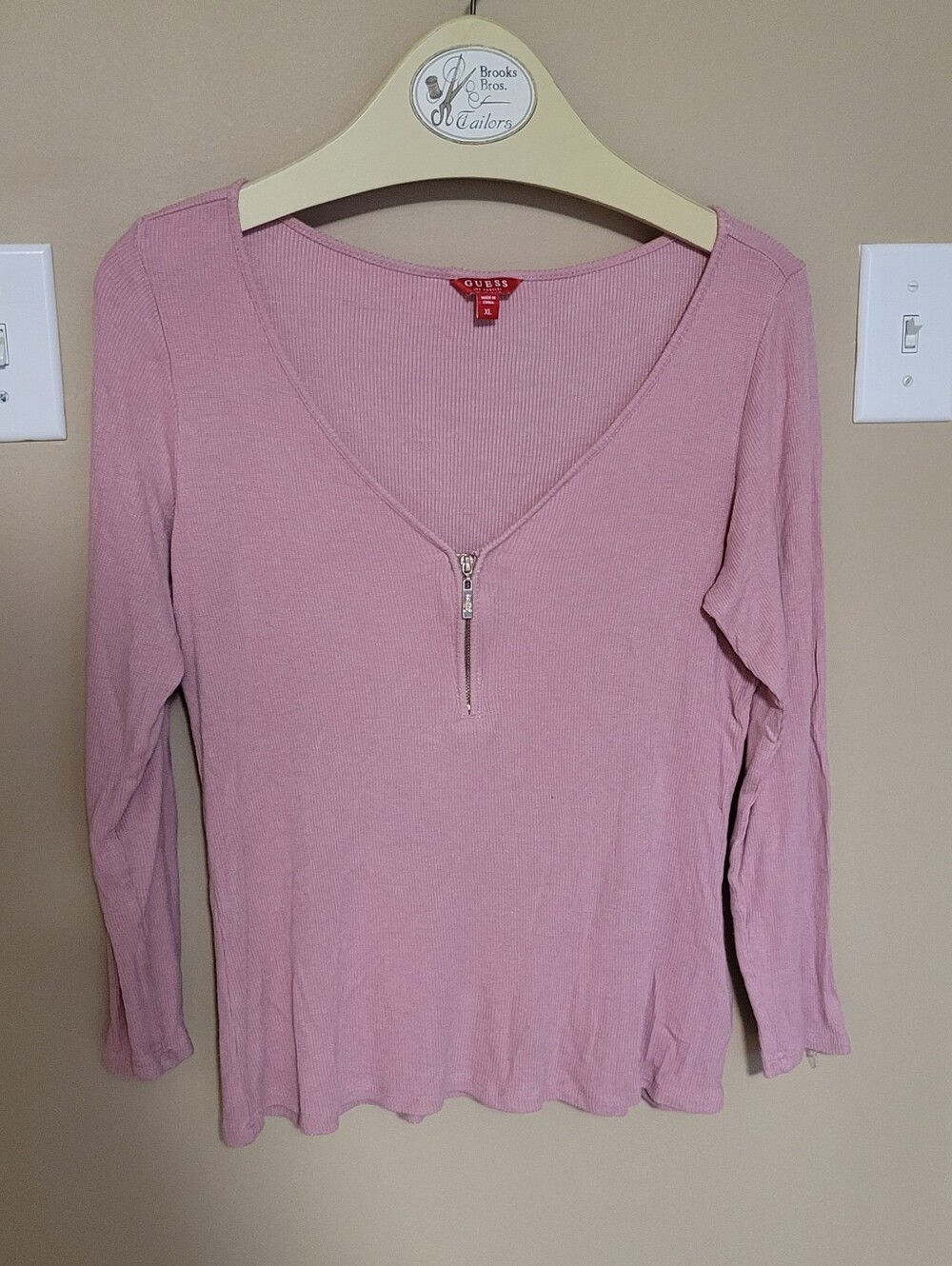 💜2 for $10💜 Bundle and save Long-Sleeve Zip V-Neck Top